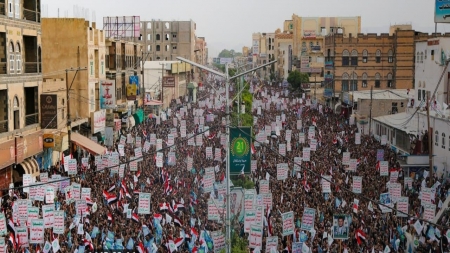 اليمن: الحوثيون يحتشدون في صنعاء احتفالا بذكرى غزو المدينة قبل سبع سنوات