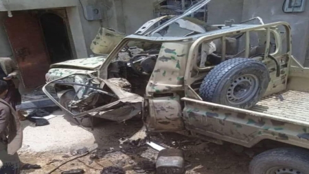 اليمن: إصابة أطفال في انفجار عبوة ناسفة بسيارة عسكرية في مدينة التربة بمحافظة تعز