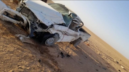 اليمن: وفاة أربعة أشخاص من أسرة واحدة في حادث تصادم بالجوف
