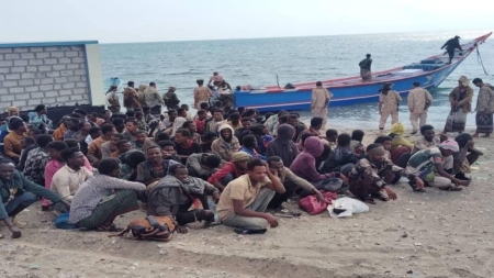 اليمن: ضبط قارب يحمل 180 مهاجرا غير شرعي قبالة سواحل شبوة