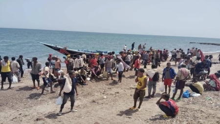 اليمن: وصول 220 مهاجراً أفريقياً غير شرعي إلى سواحل شبوة