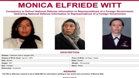 واشنطن: FBI يرصد 200 ألف دولار للقبض على ضابطة استخبارات متهمة بالتجسس لإيران