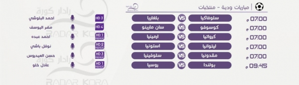 رياضة: مباريات ودية اليوم الثلاثاء