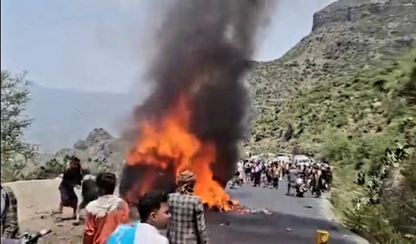 اليمن: مقتل 9 في احتراق حافلة تقل مسافرين بمحافظة إب