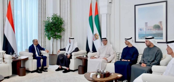 ابوظبي: الرئيس الإماراتي يستقبل رئيس وزراء اليمن لبحث العلاقات الثنائية
