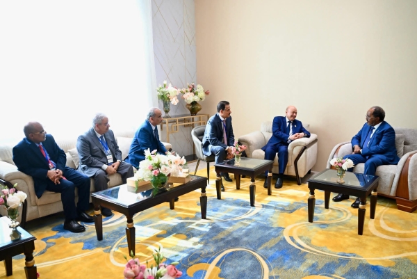 جيبوتي: رئيس مجلس القيادة اليمني والرئيس الصومالي يبحثان تنسيق جهود مكافحة الإرهاب وأمن الملاحة