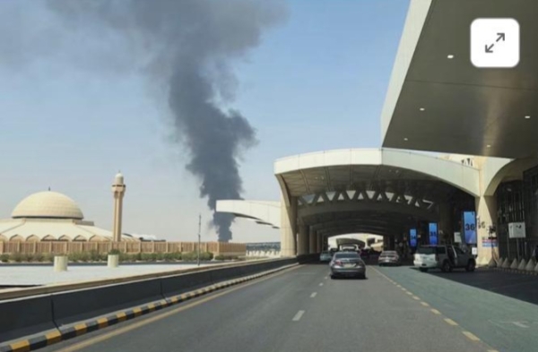 الرياض: سحابة دخان قرب مطار الرياض بعد إعلان زوال الخطر