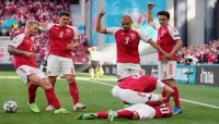 رياضة: ايقاف مباراة الدنمارك وفنلندا اثر سقوط احد اللاعبين