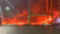 الامارات: حريق على متن سفينة في اكبر ميناء من صنع الانسان في العالم