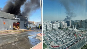 ابوظبي: فرق الدفاع المدني بدبي تسيطر على "حريق محدود" بمستودع لمواد البناء