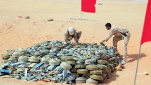 اليمن: مسام ينزع 849 لغم ومادة متفجرة من مخلفات الحرب الأسبوع الماضي