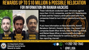 واشنطن: الولايات المتحدة ترصد 10 ملايين دولار مقابل معلومات عن إيرانيين ضالعين في "هجمات سيبرانية"